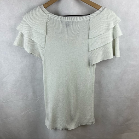 Express Ruffle Shoulder Sweater Top - Picture 2 of 3